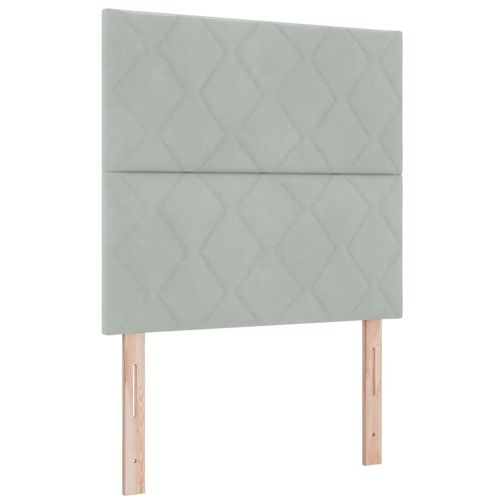 Krevet s opruga kutije Svijetlo siva 90 x 190 cm Baršun