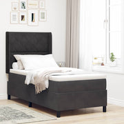 Krevet s opruga kutije s LED trakama Crna 100 x 200 cm Baršun