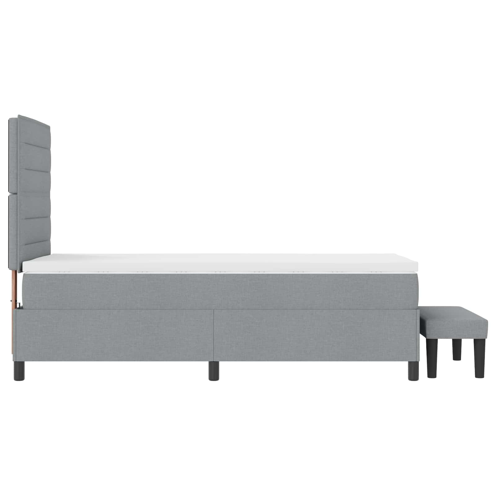 Krevet s opruga kutije Svijetlo siva 90 x 190 cm tkanina