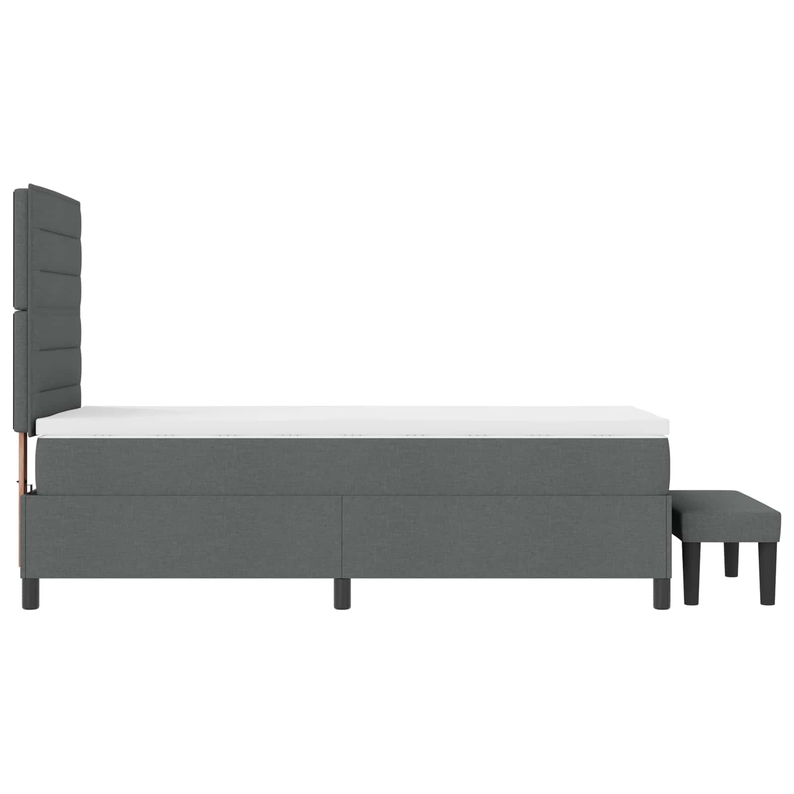 Krevet s opruga kutije Tamno siva 90 x 190 cm tkanina