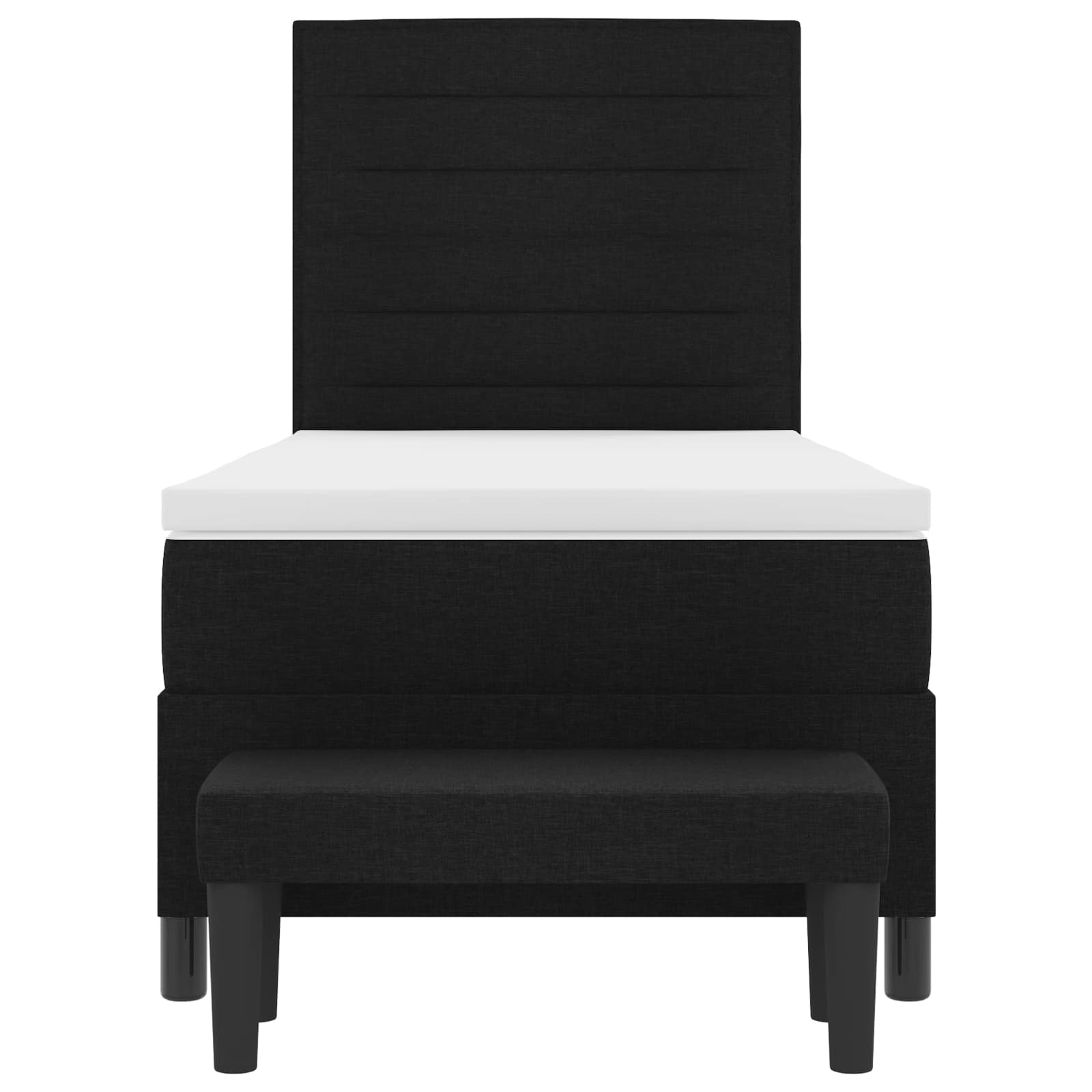 Krevet s opruga kutije s uzglavljem Crna 90 x 190 cm tkanina