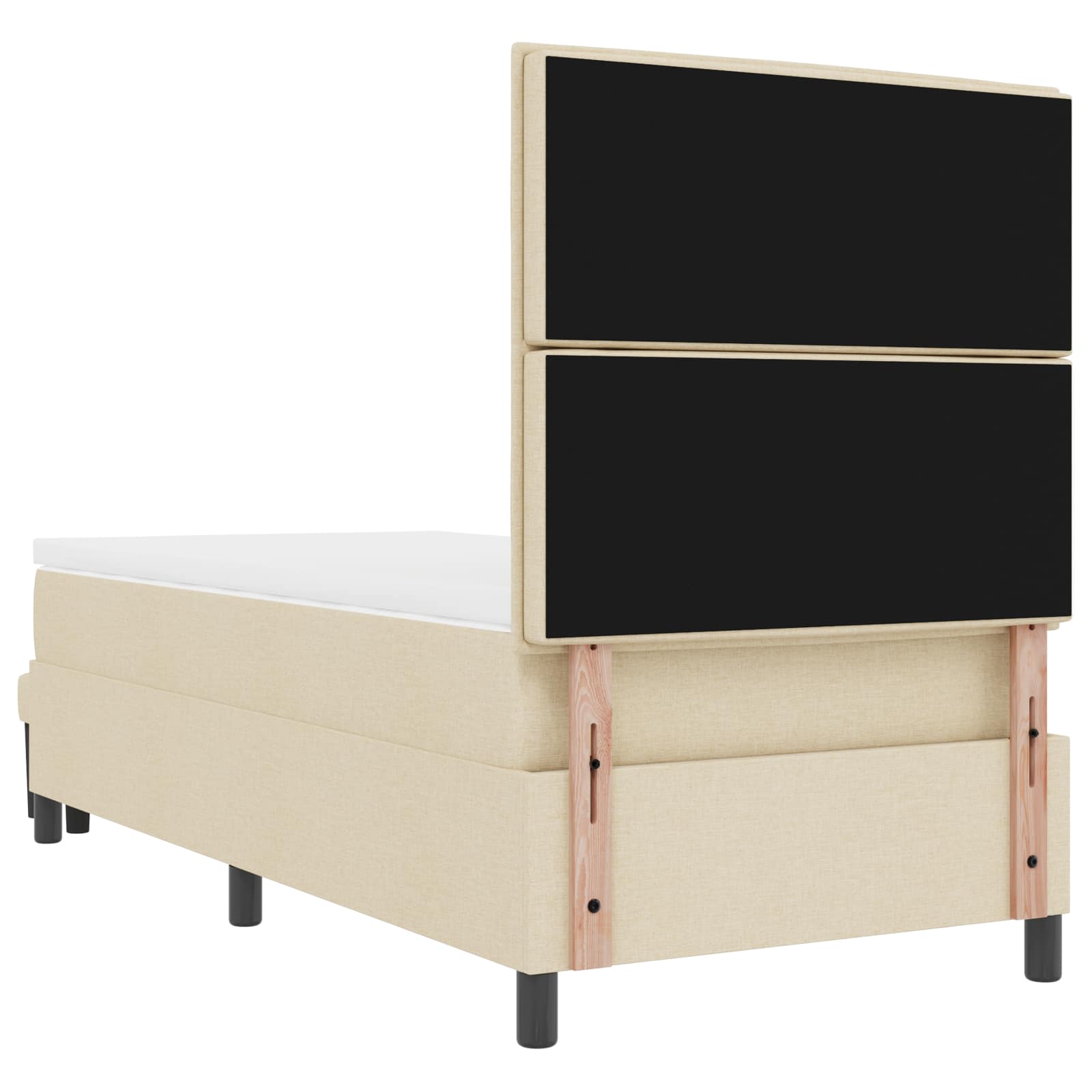 Krevet s opruga kutije s uzglavljem Krema 90 x 190 cm tkanina