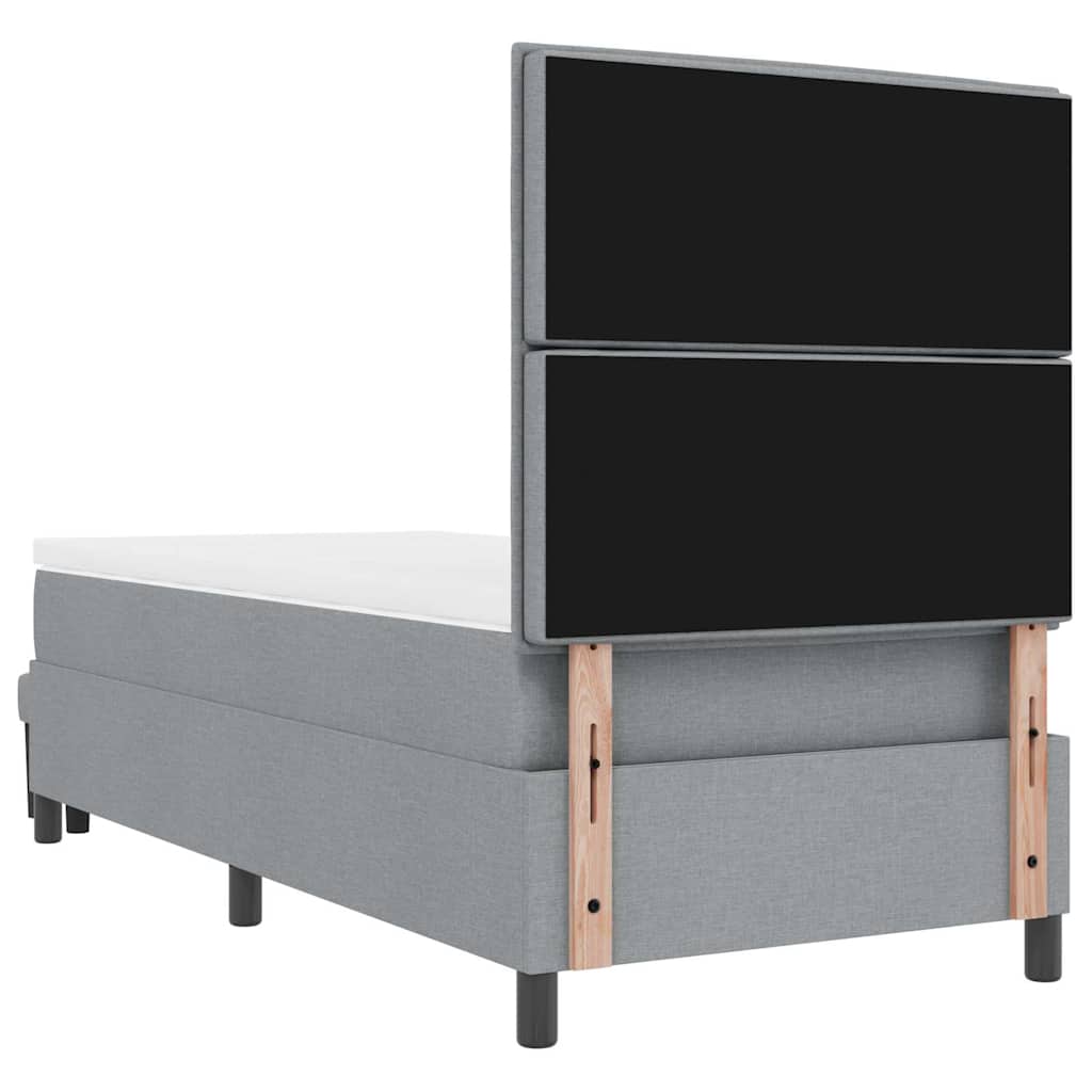 Krevet s opruga kutije Svijetlo siva 90 x 200 cm tkanina