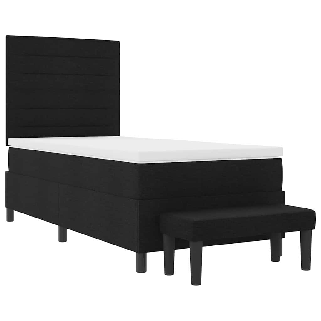 Krevet s opruga kutije s uzglavljem Crna 100 x 200 cm tkanina