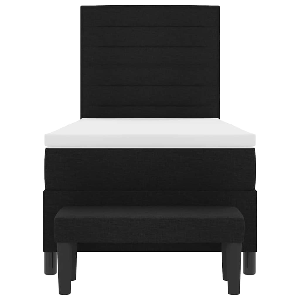 Krevet s opruga kutije s uzglavljem Crna 100 x 200 cm tkanina