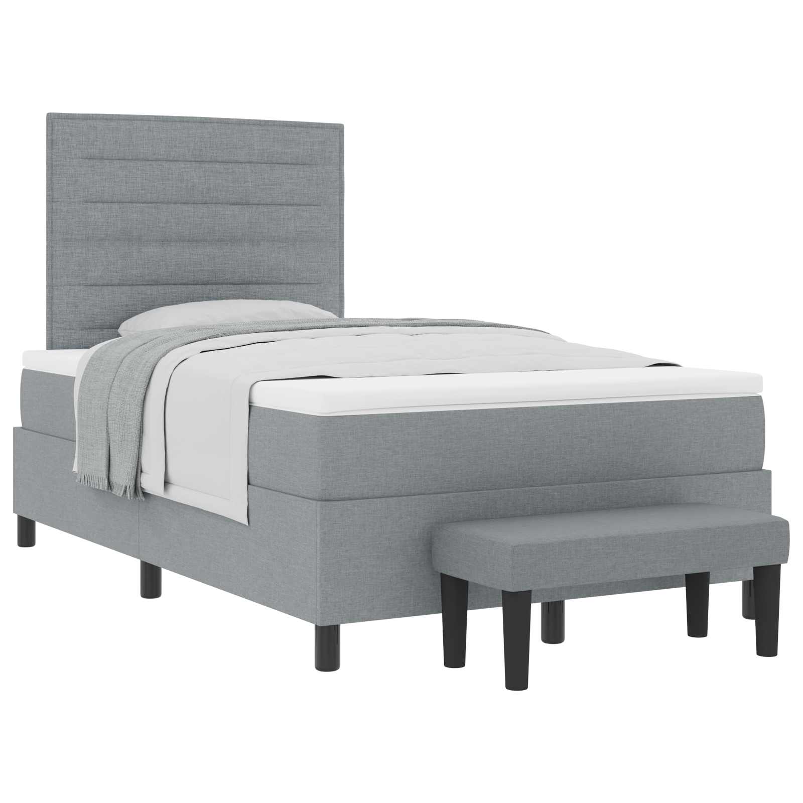 Krevet s opruga kutije Svijetlo siva 120 x 190 cm tkanina