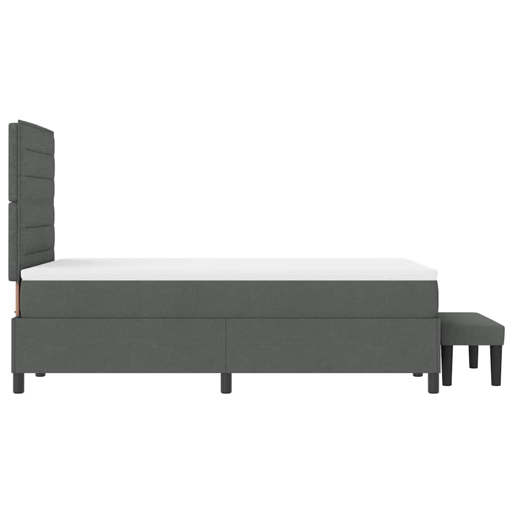 Krevet s opruga kutije Tamno siva 120 x 190 cm tkanina