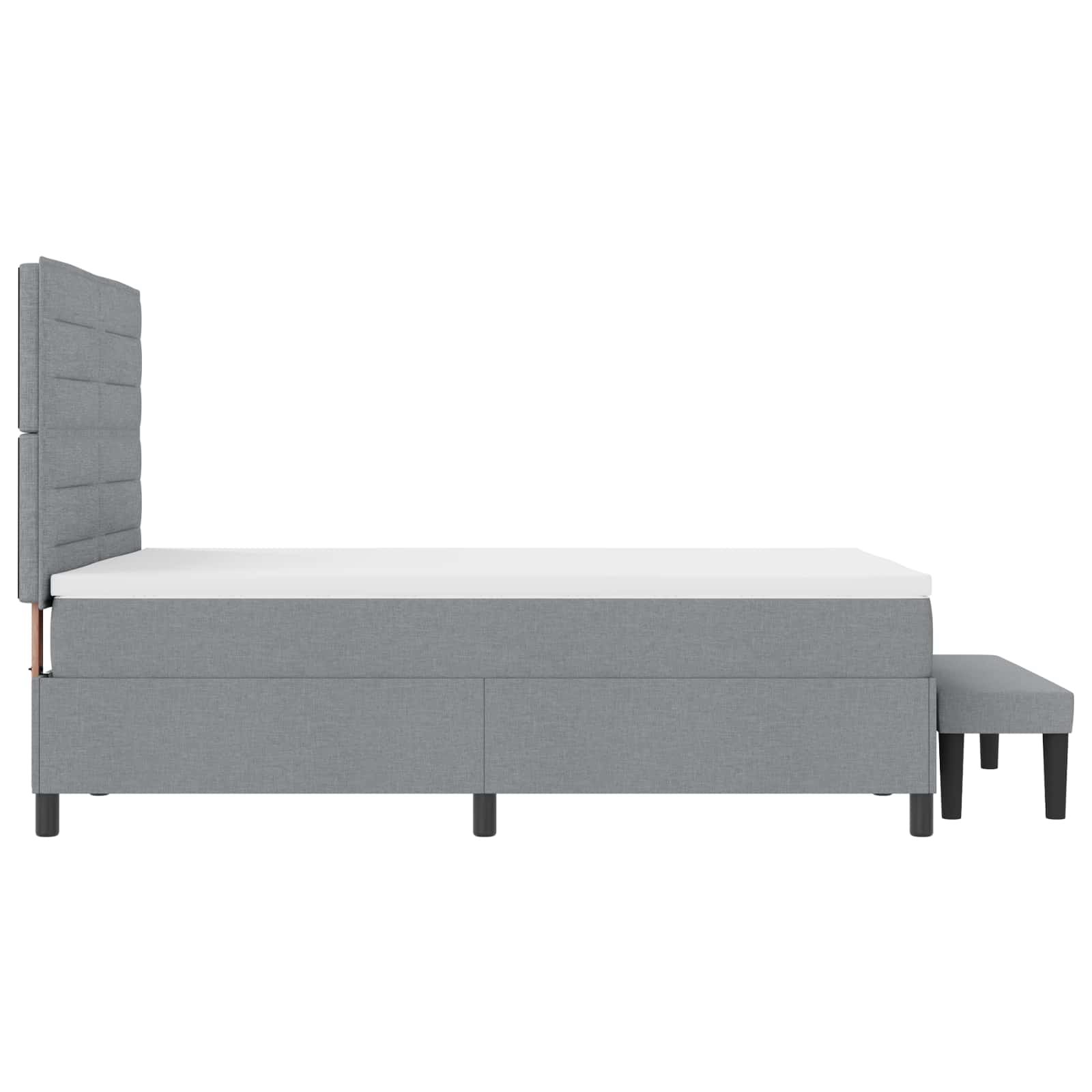 Krevet s opruga kutije Svijetlo siva 140 x 190 cm tkanina