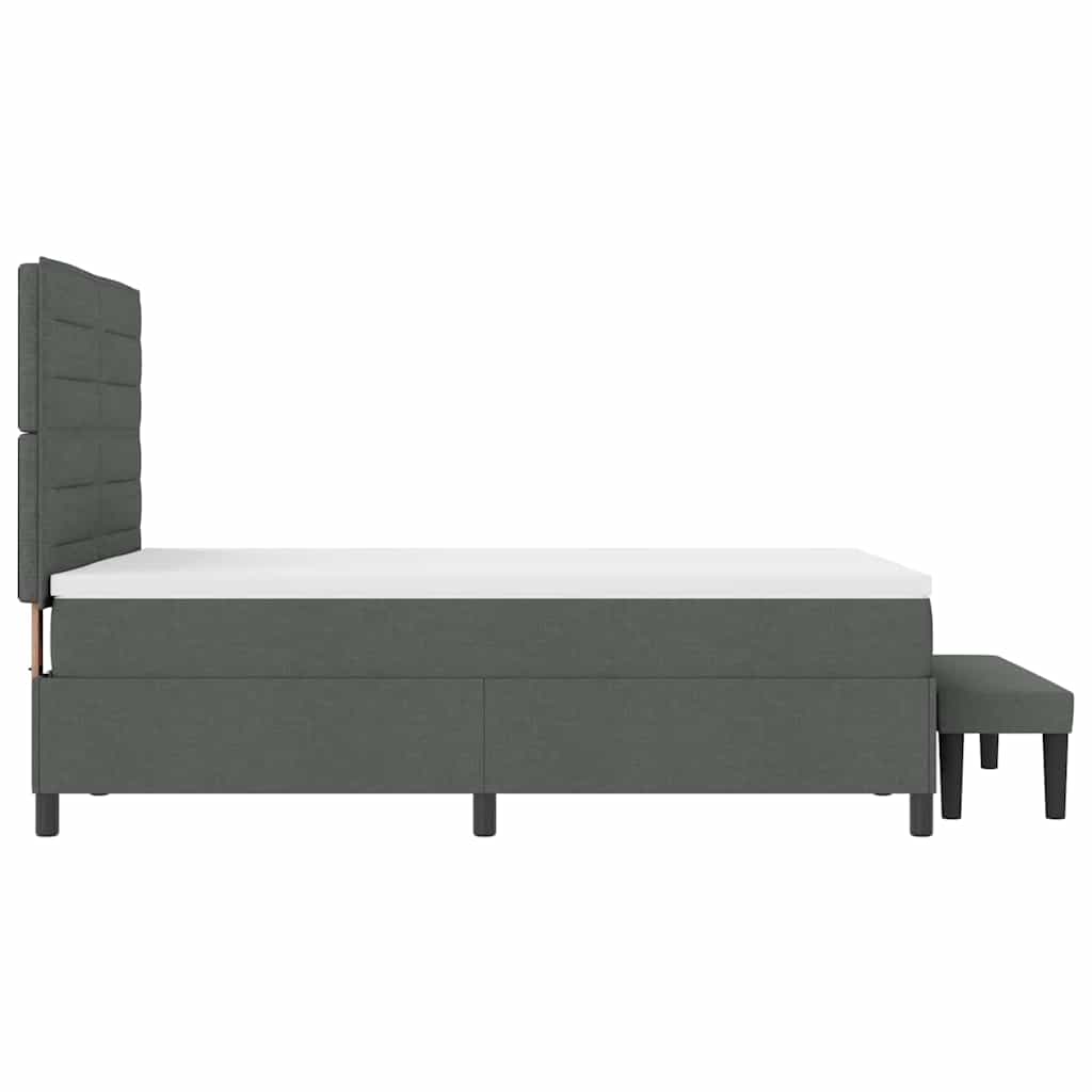 Krevet s opruga kutije Tamno siva 140 x 190 cm tkanina
