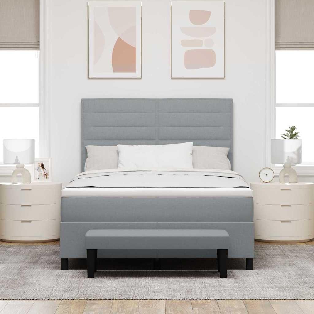Krevet s opruga kutije Svijetlo siva 140 x 200 cm tkanina