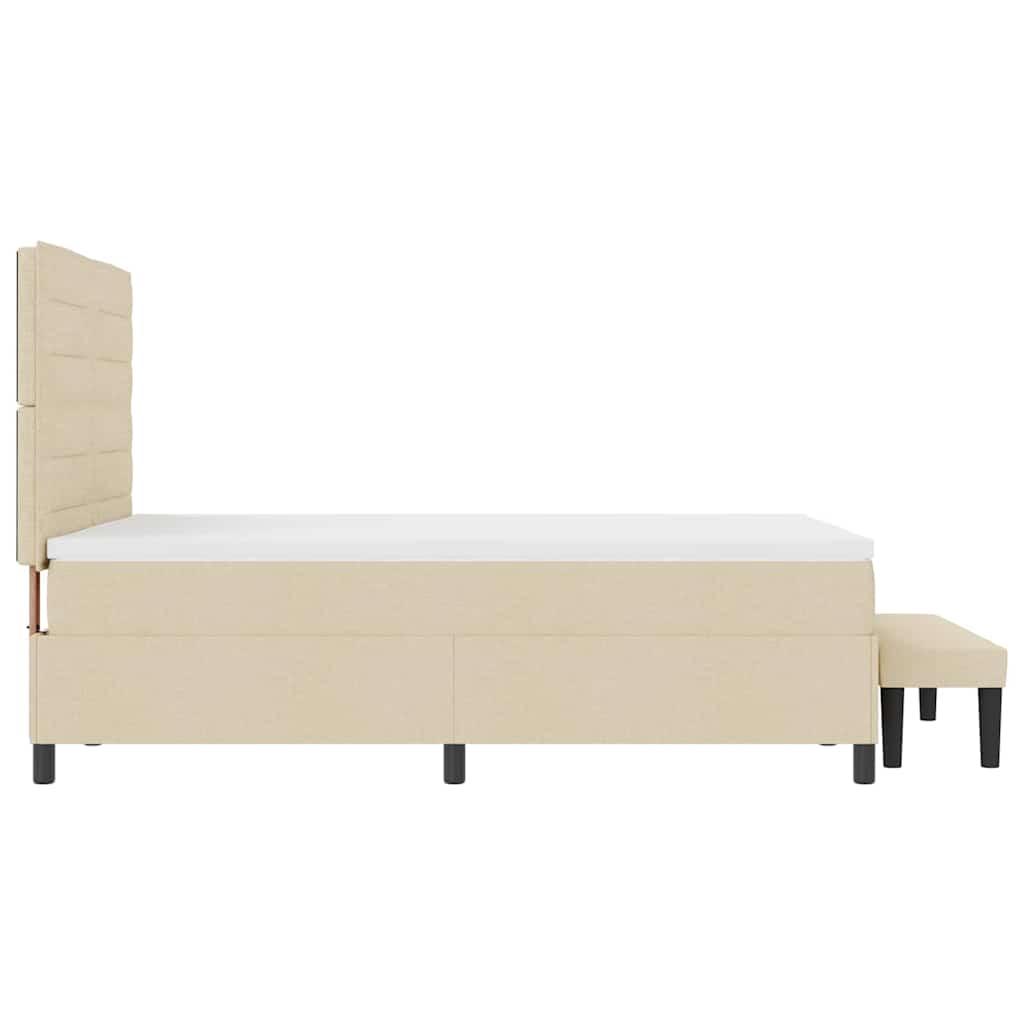 Krevet s opruga kutije s uzglavljem Krema 140 x 200 cm tkanina