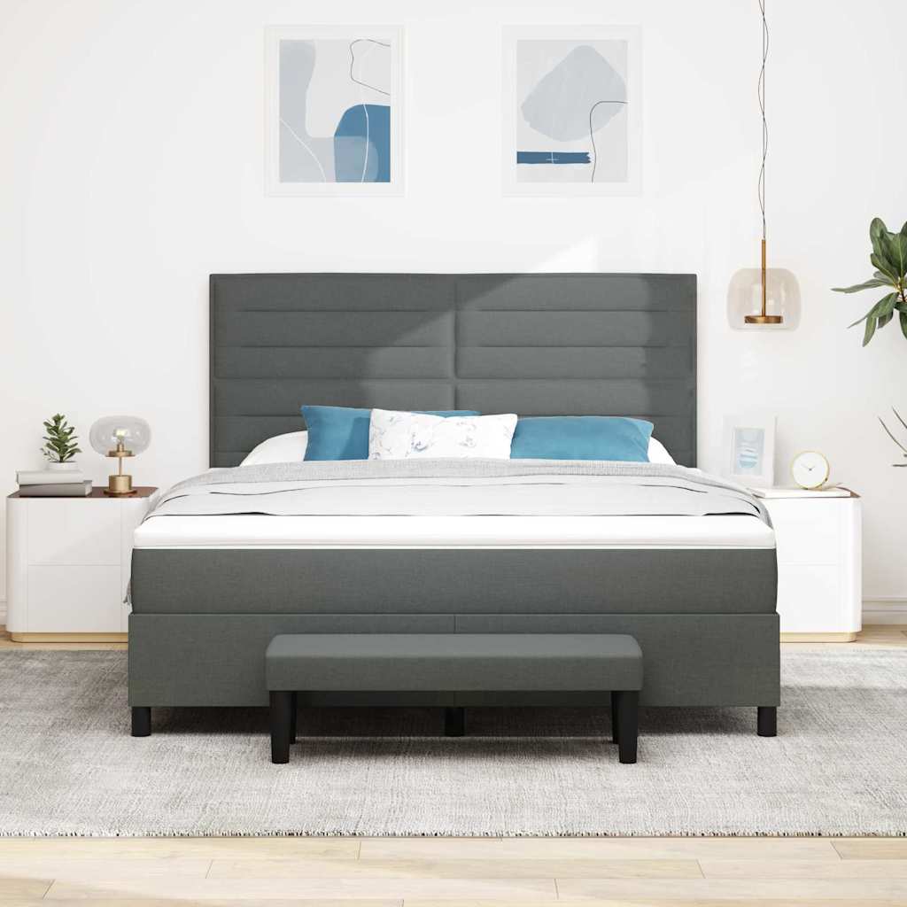 Krevet s opruga kutije Tamno siva 180 x 200 cm tkanina