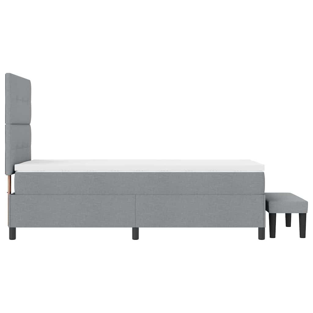 Krevet s opruga kutije Svijetlo siva 80 x 200 cm tkanina