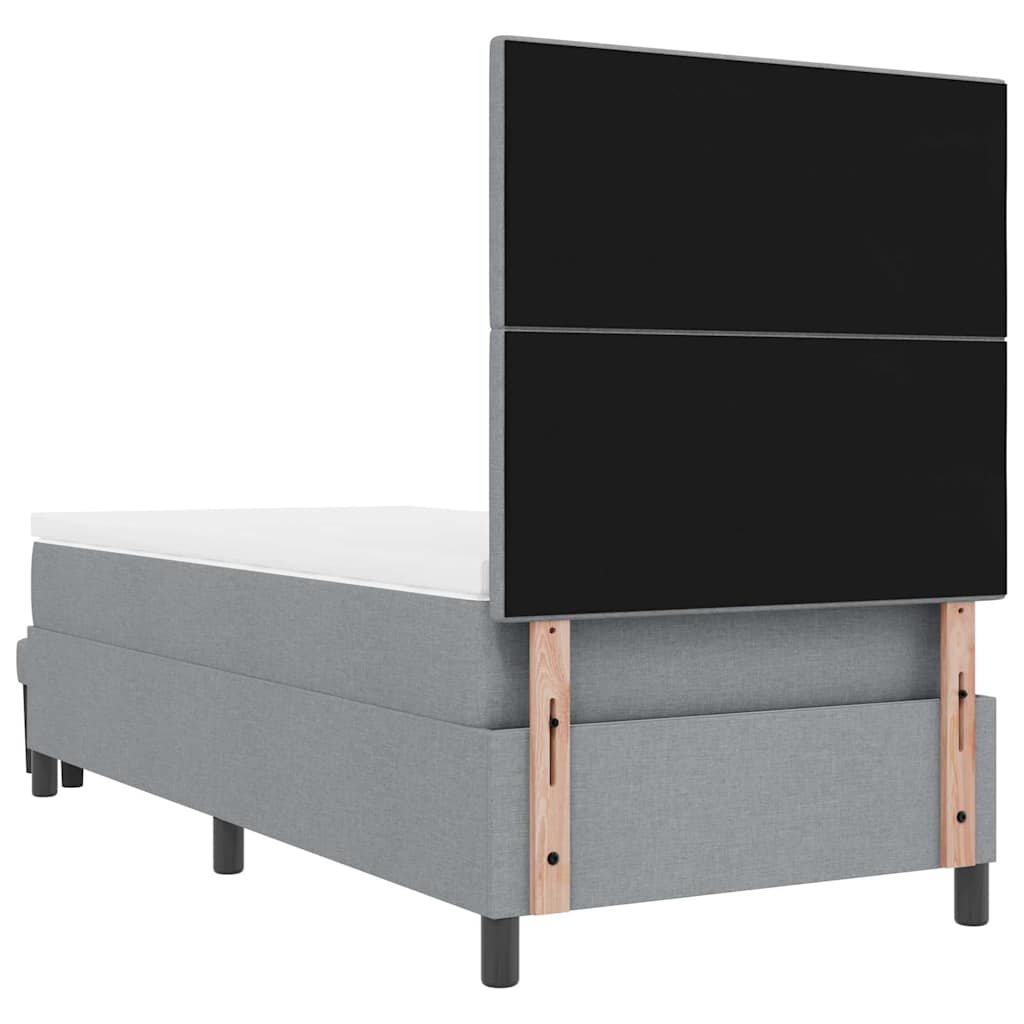 Krevet s opruga kutije Svijetlo siva 90 x 200 cm tkanina