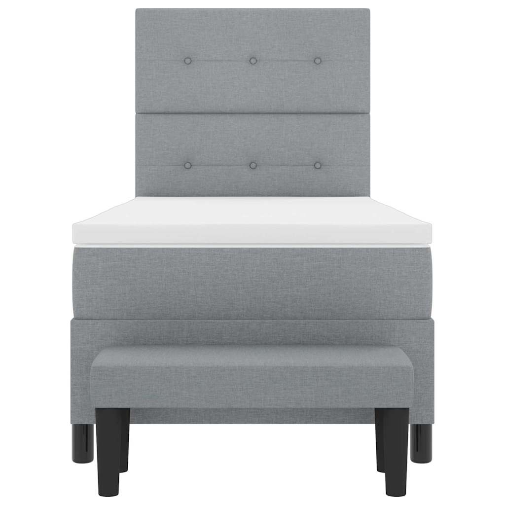 Krevet s opruga kutije Svijetlo siva 90 x 200 cm tkanina