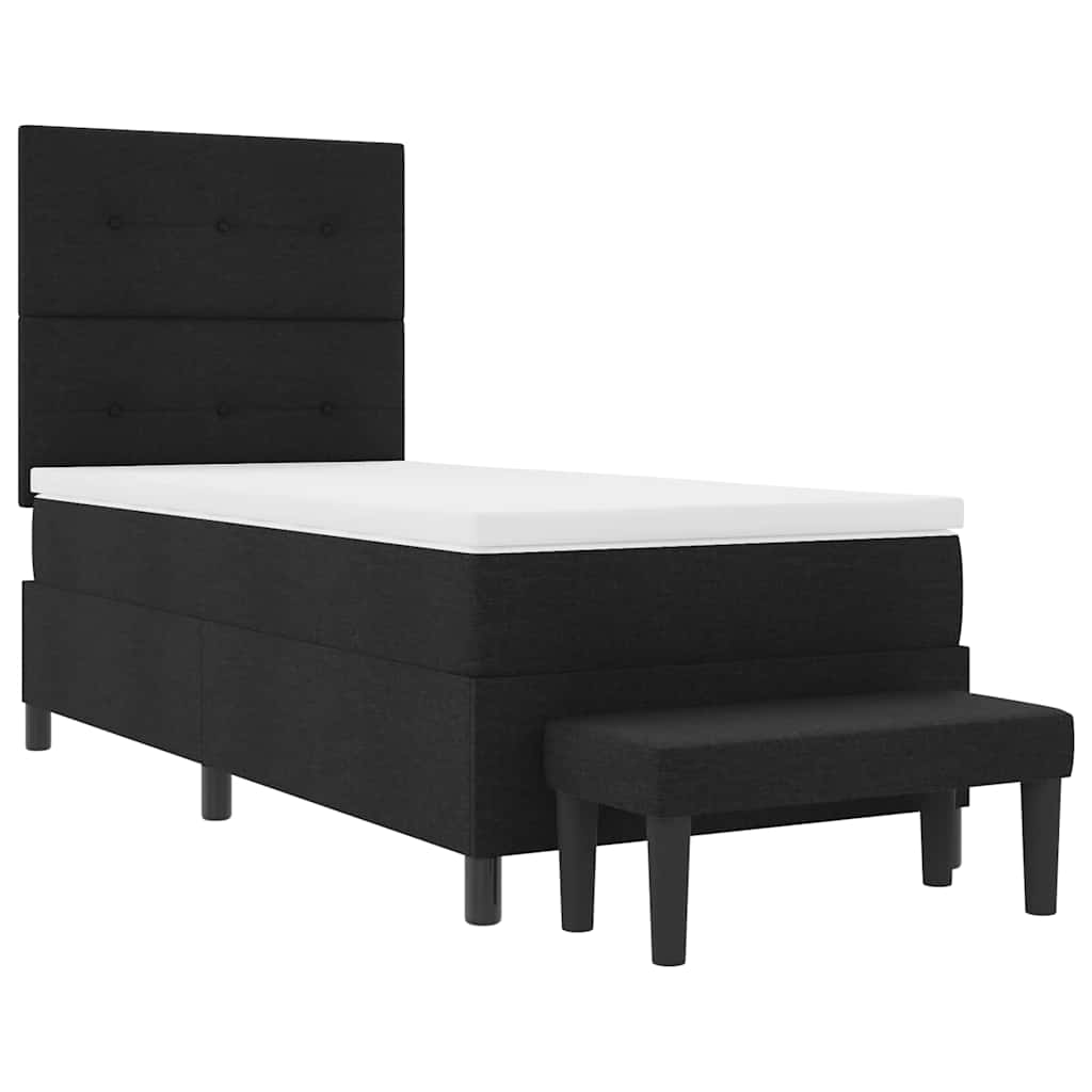 Krevet s opruga kutije s uzglavljem Crna 90 x 200 cm tkanina