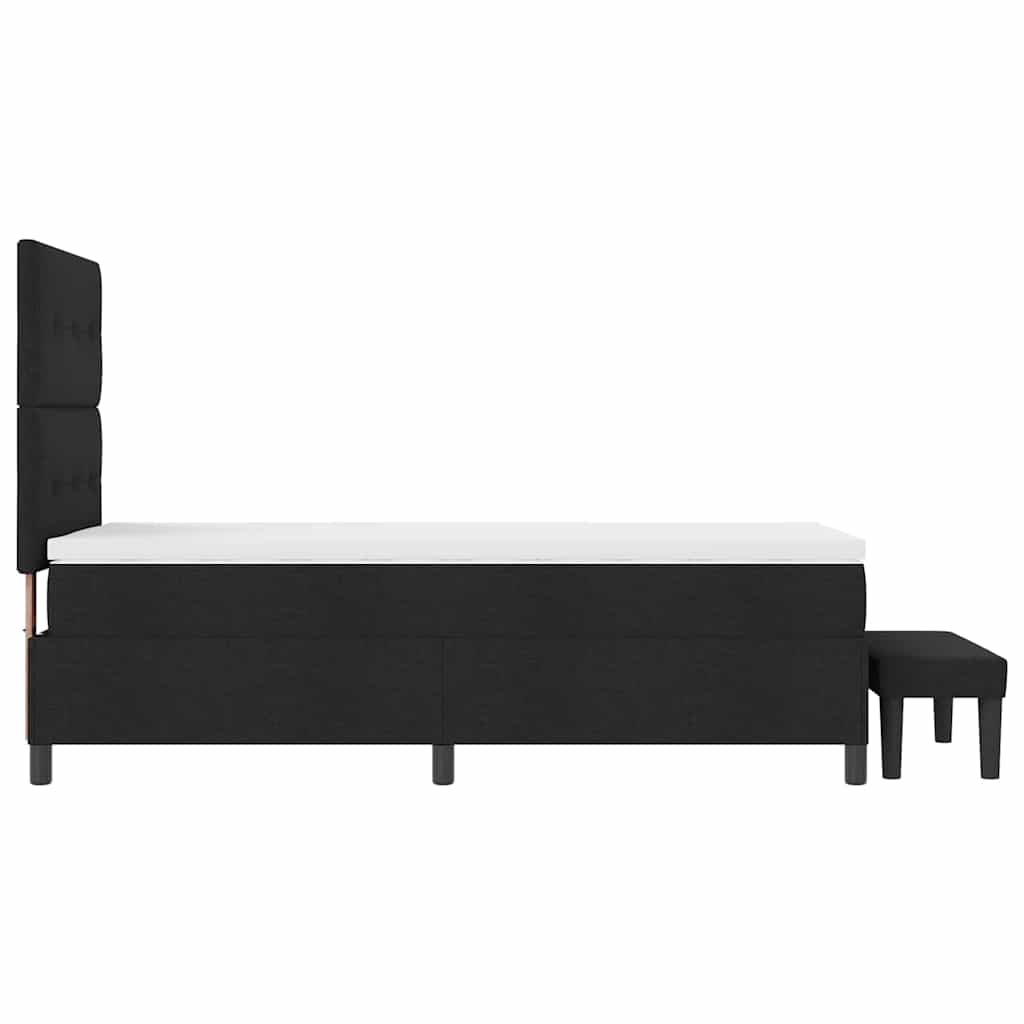 Krevet s opruga kutije s uzglavljem Crna 90 x 200 cm tkanina