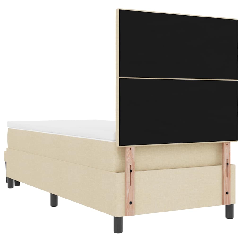 Krevet s opruga kutije s uzglavljem Krema 90 x 200 cm tkanina