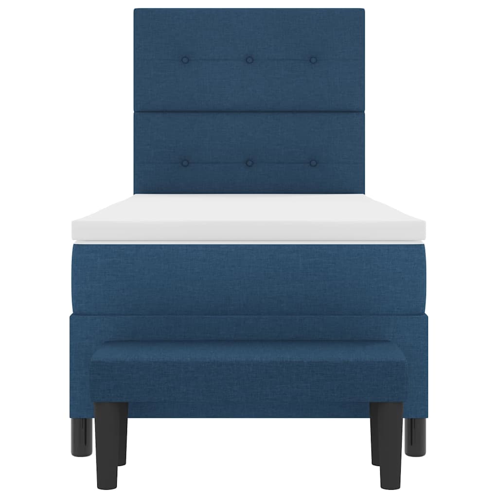 Krevet s opruga kutije s uzglavljem Plava 100 x 200 cm tkanina