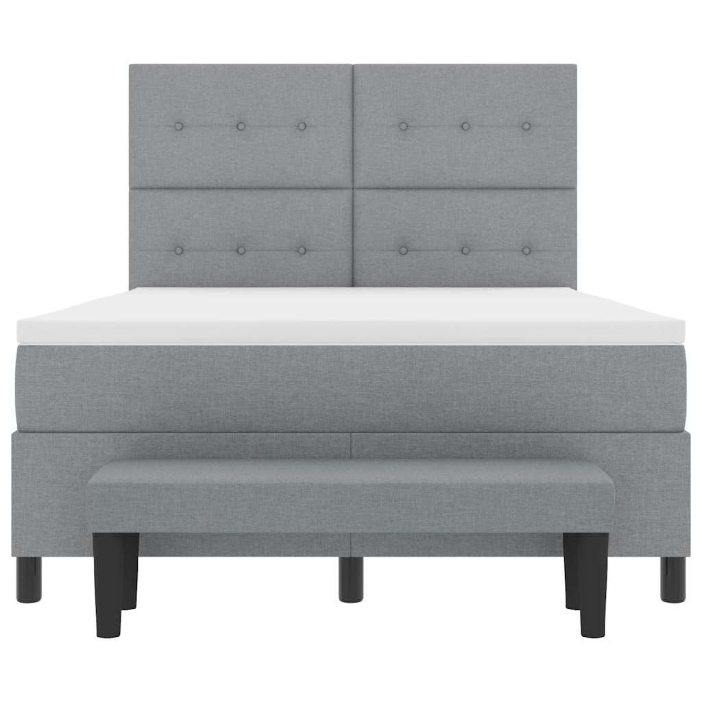 Krevet s opruga kutije Svijetlo siva 140 x 190 cm tkanina