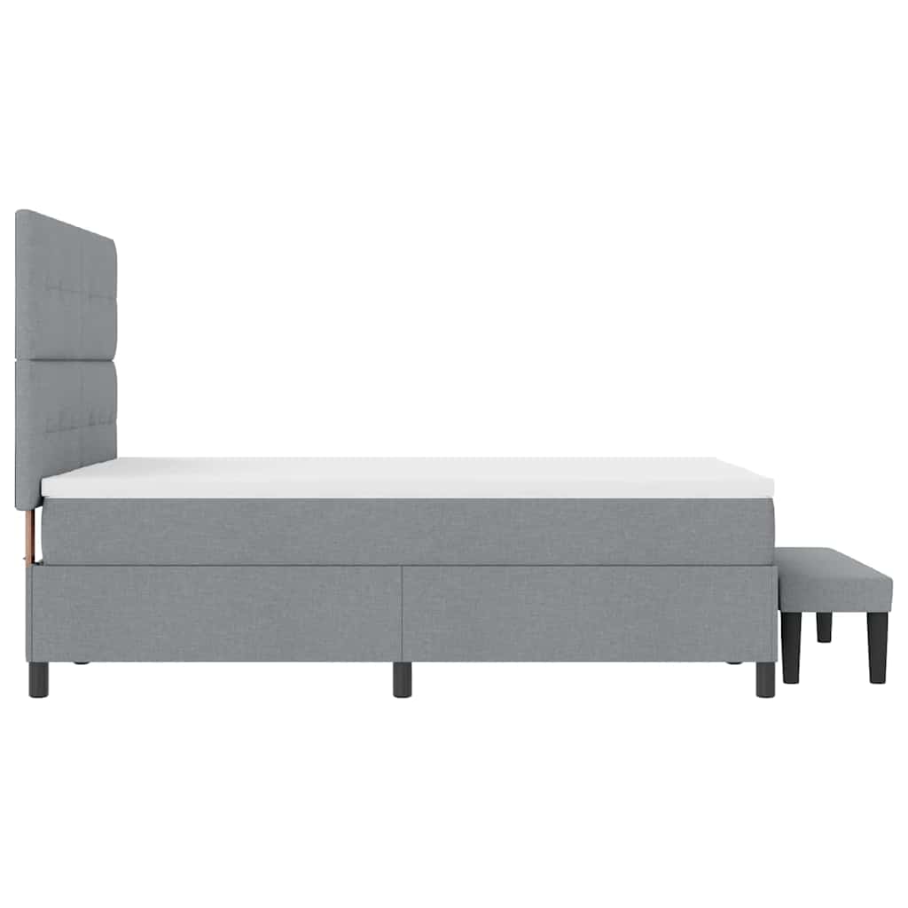 Krevet s opruga kutije Svijetlo siva 140 x 190 cm tkanina
