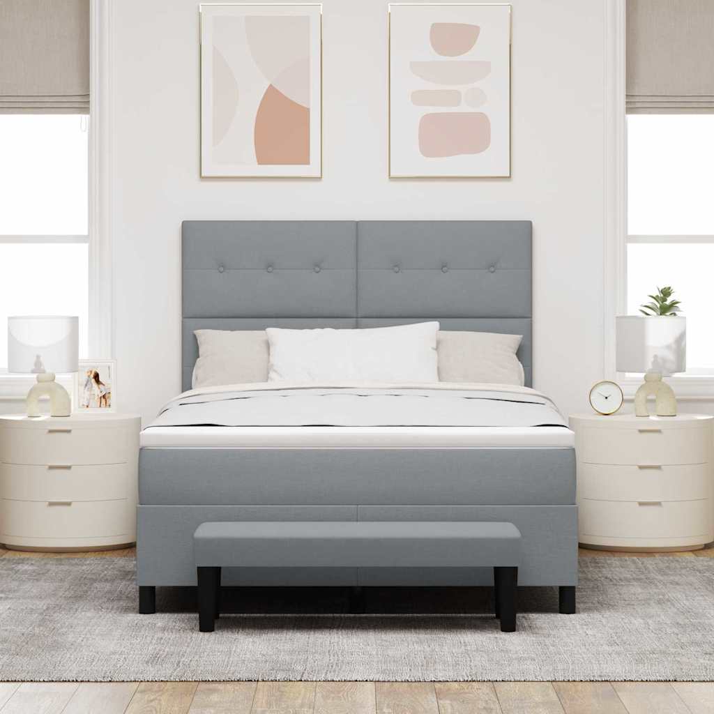 Krevet s opruga kutije Svijetlo siva 140 x 200 cm tkanina