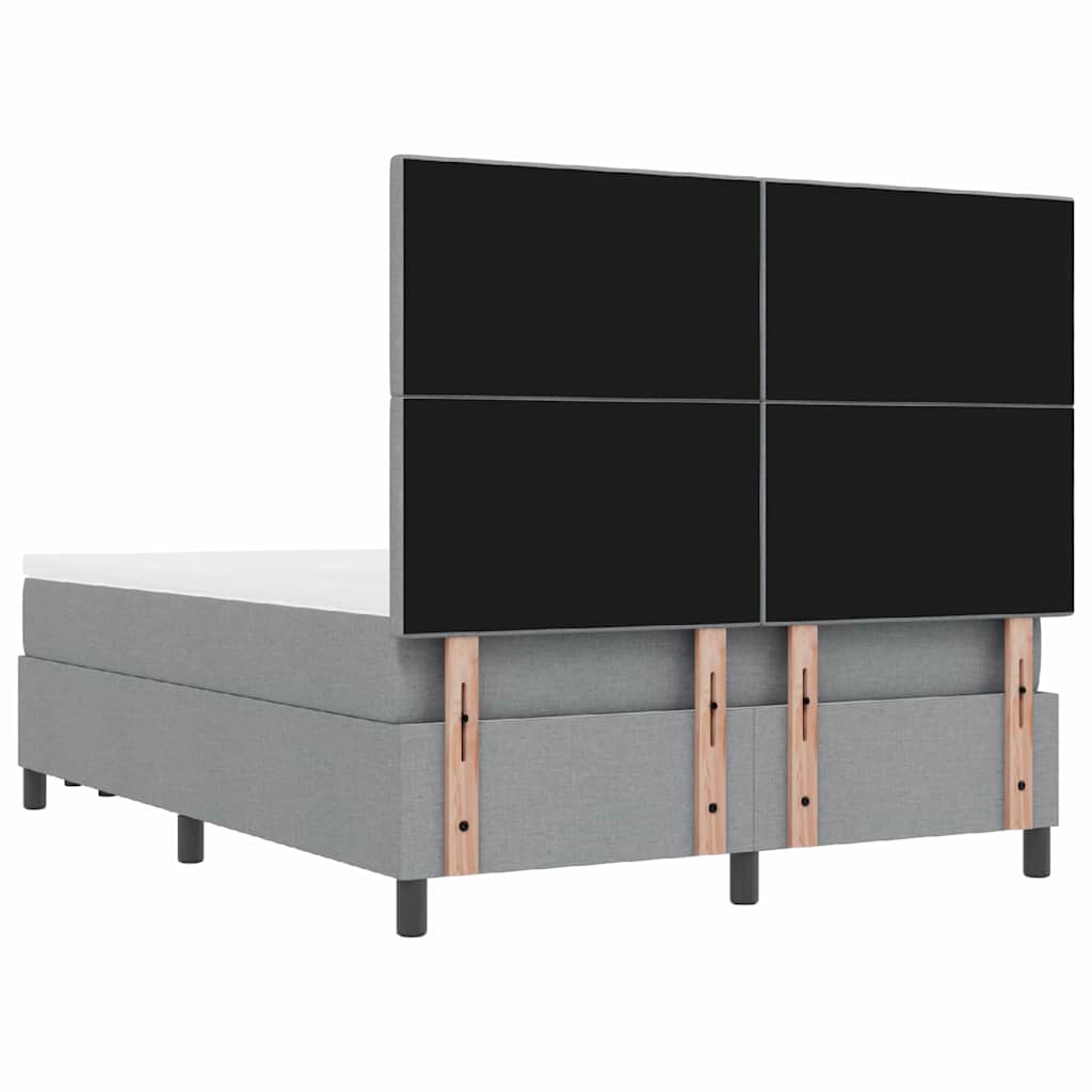 Krevet s opruga kutije Svijetlo siva 140 x 200 cm tkanina