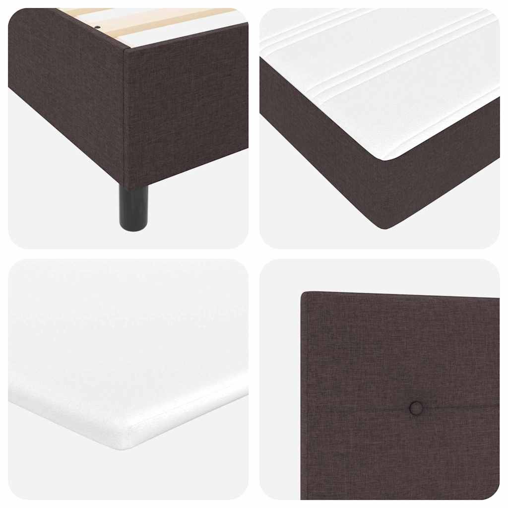 Krevet s opruga kutije Tamno smeđa 140 x 200 cm tkanina