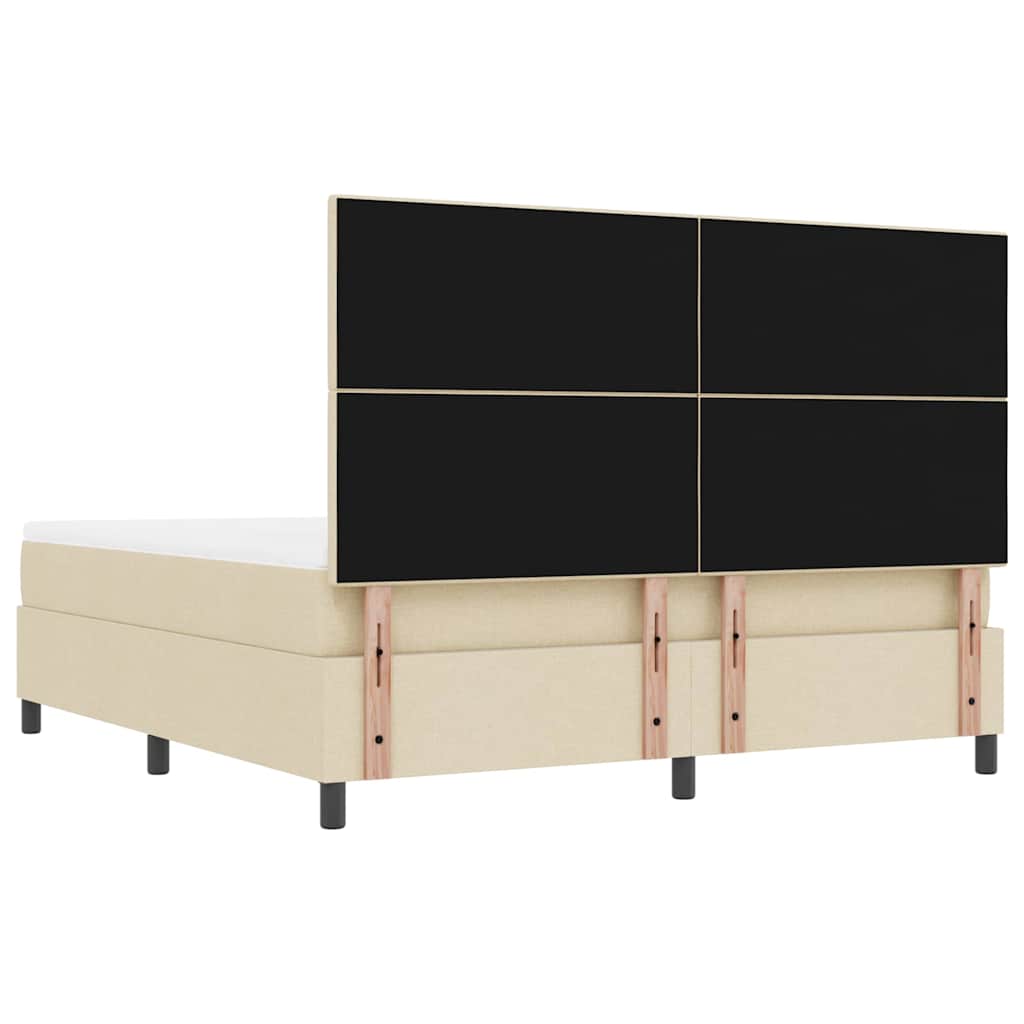Krevet s opruga kutije s uzglavljem Krema 180 x 200 cm tkanina