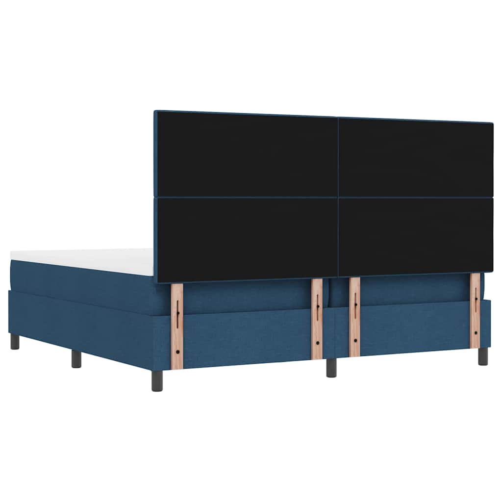 Krevet s opruga kutije s uzglavljem Plava 200 x 200 cm tkanina