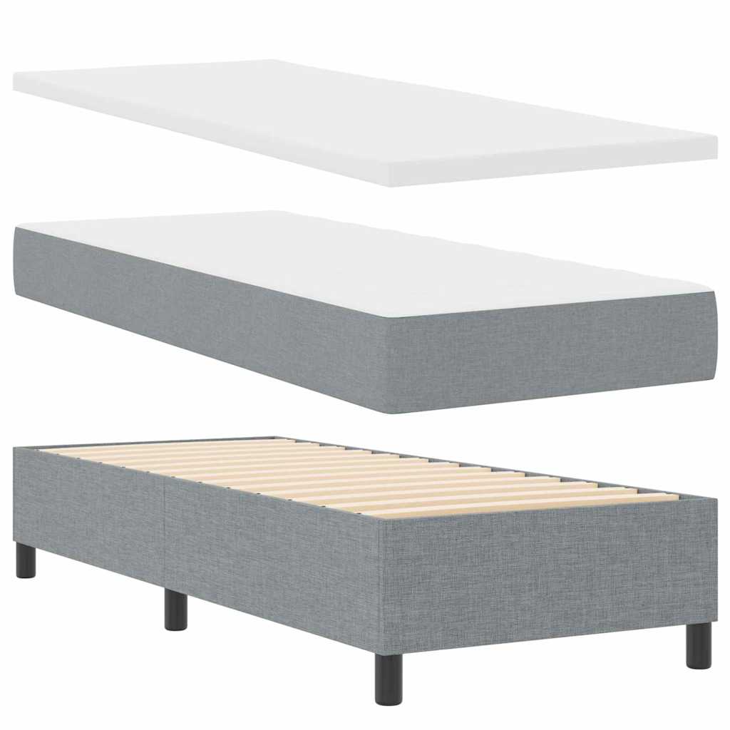 Krevet s opruga kutije Svijetlo siva 80 x 200 cm tkanina