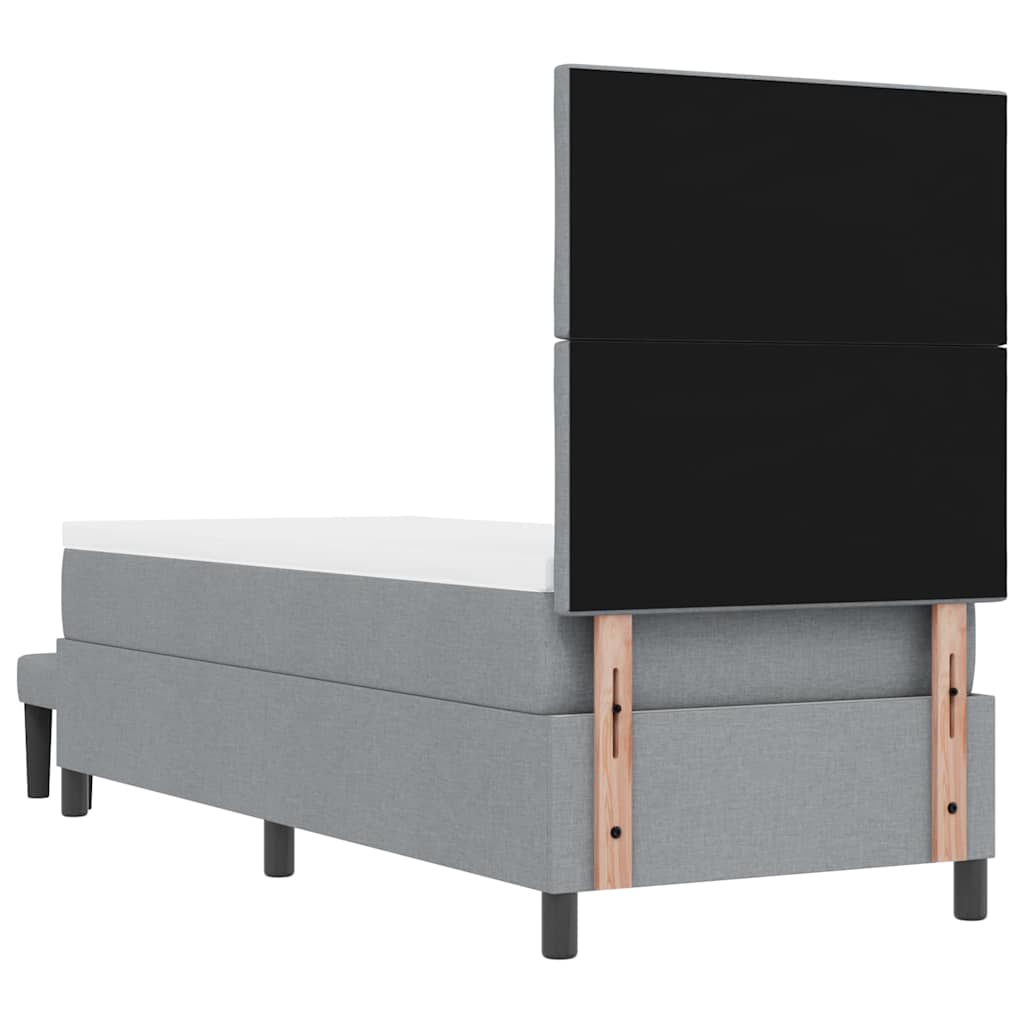 Krevet s opruga kutije Svijetlo siva 80 x 200 cm tkanina