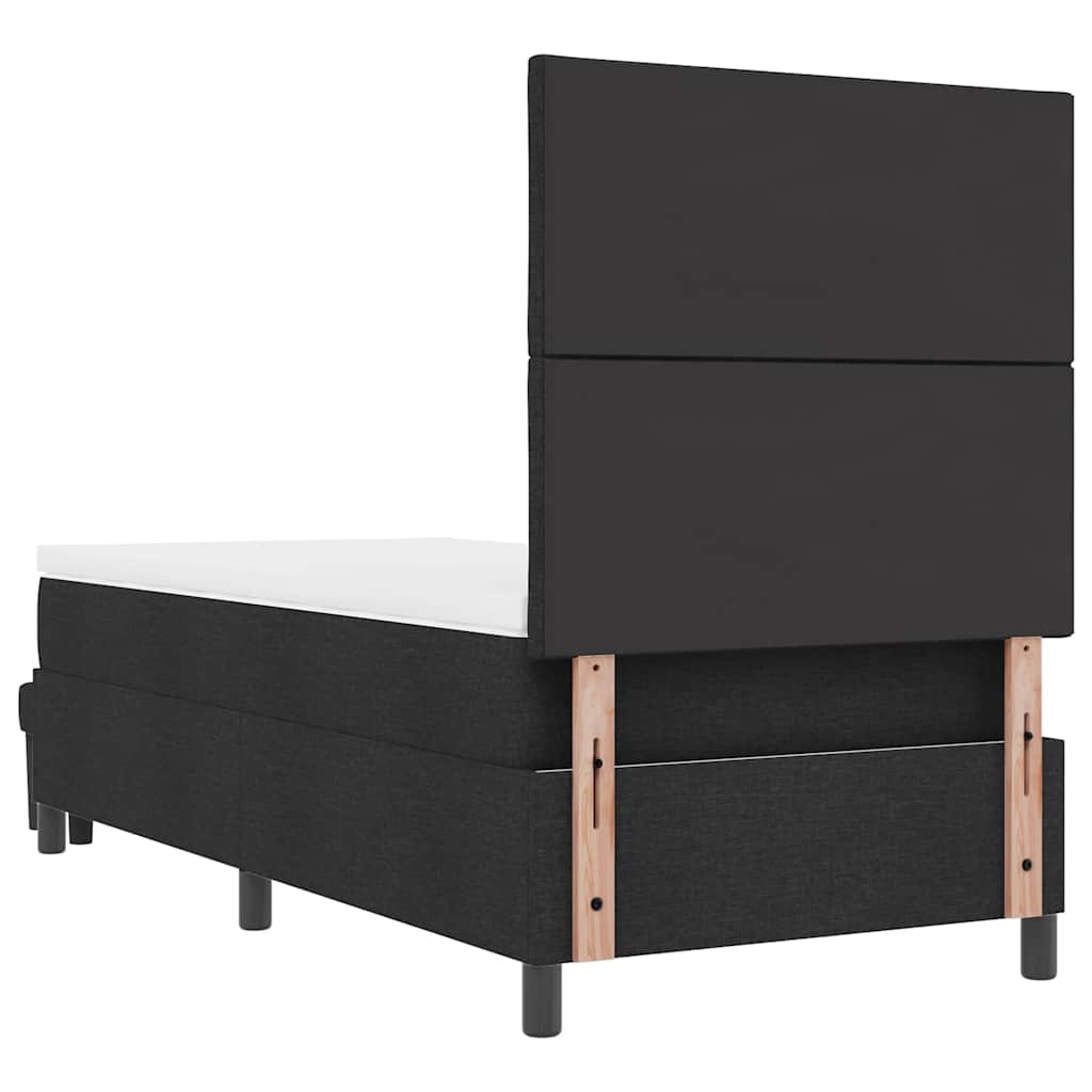 Krevet s opruga kutije s uzglavljem Crna 100 x 200 cm tkanina