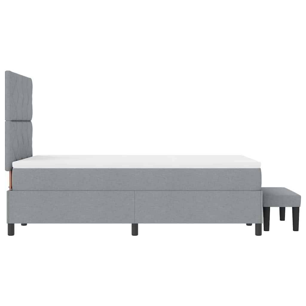 Krevet s opruga kutije Svijetlo siva 120 x 190 cm tkanina