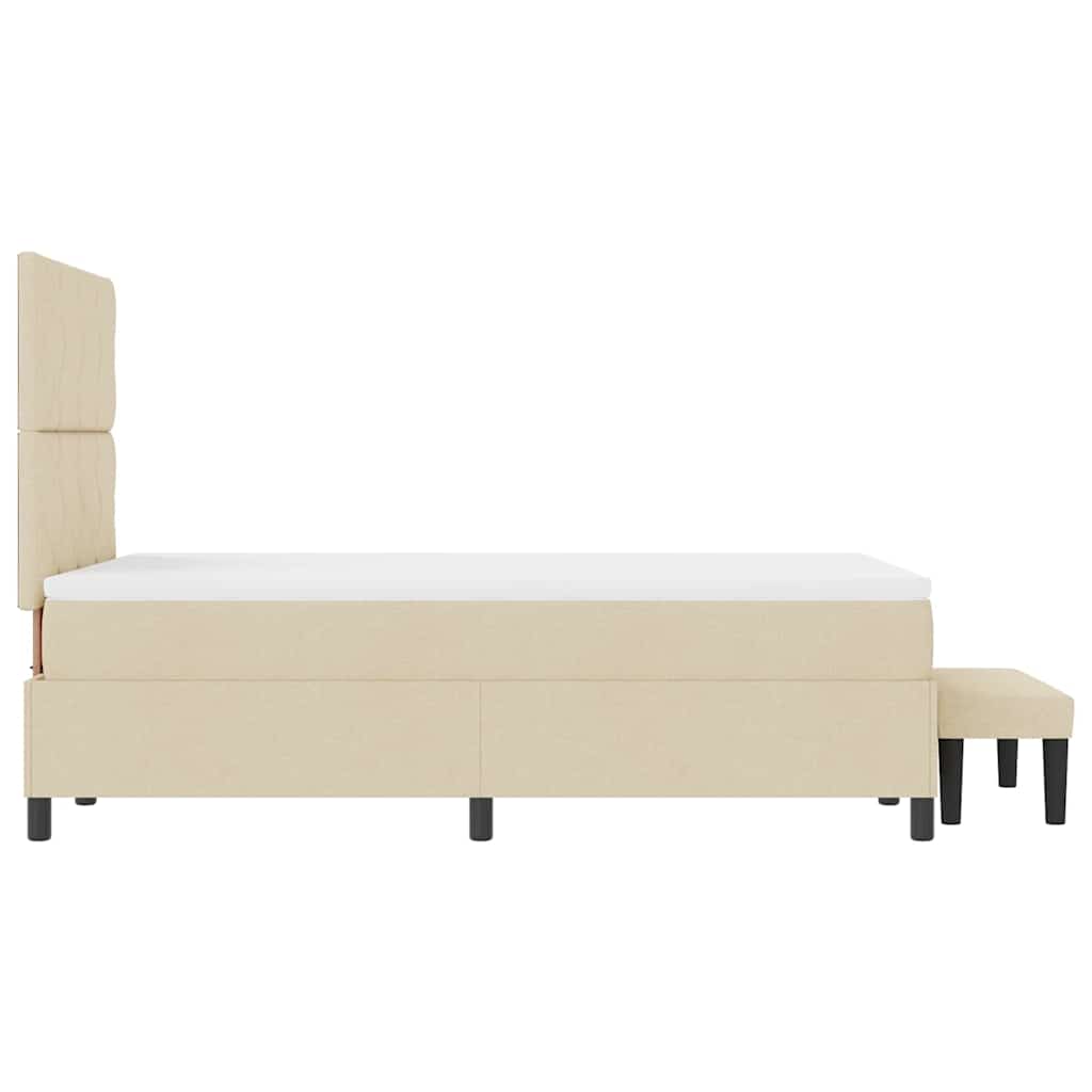Krevet s opruga kutije s uzglavljem Krema 120 x 200 cm tkanina