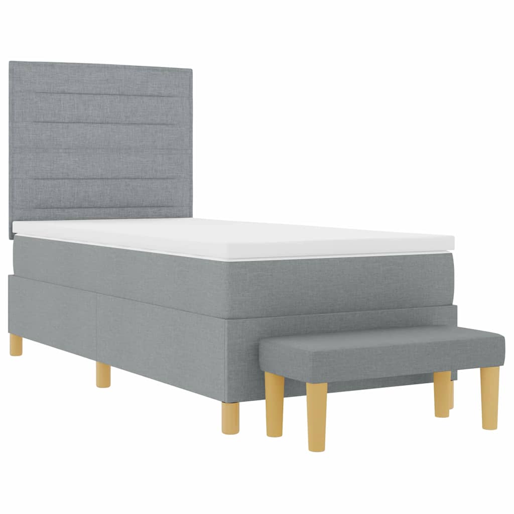 Krevet s opruga kutije Svjetlosiva 190 x 90 cm tkanina