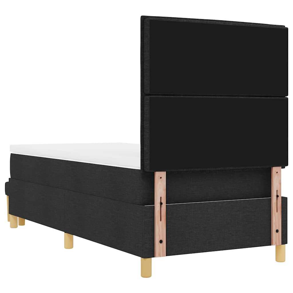 Krevet s opruga kutije s uzglavljem Crna 200 x 90 cm tkanina