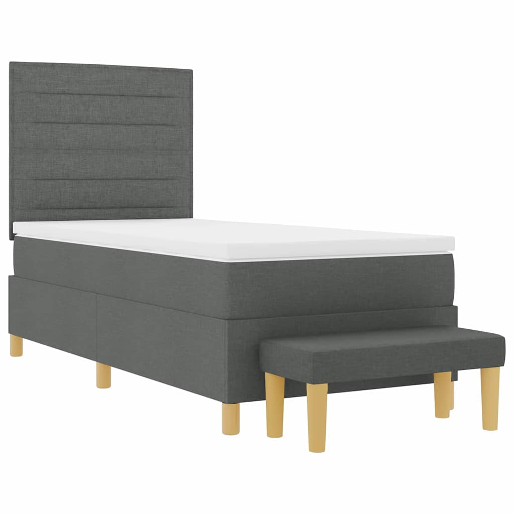 Krevet s opruga kutije Tamno siva 200 x 90 cm tkanina
