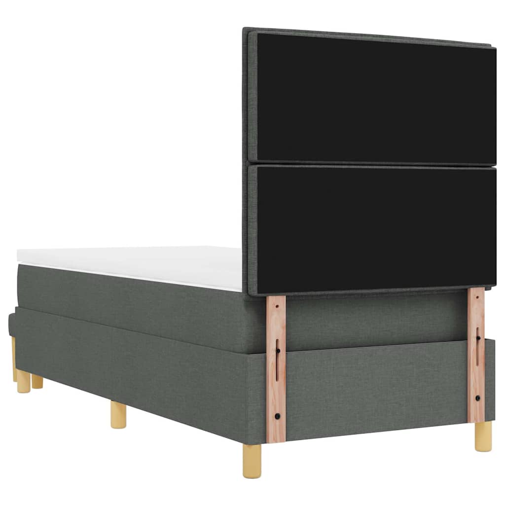 Krevet s opruga kutije Tamno siva 200 x 90 cm tkanina