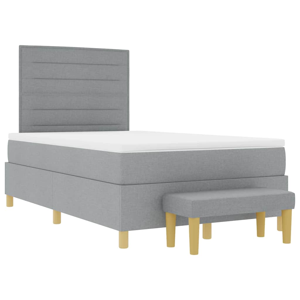 Krevet s opruga kutije Svjetlosiva 200 x 120 cm tkanina