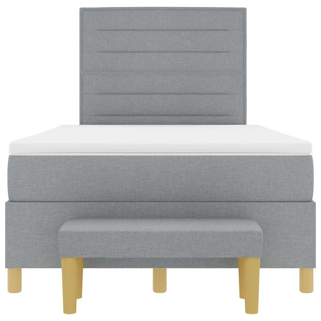 Krevet s opruga kutije Svjetlosiva 200 x 120 cm tkanina