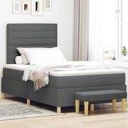 Krevet s opruga kutije Tamno siva 200 x 120 cm tkanina
