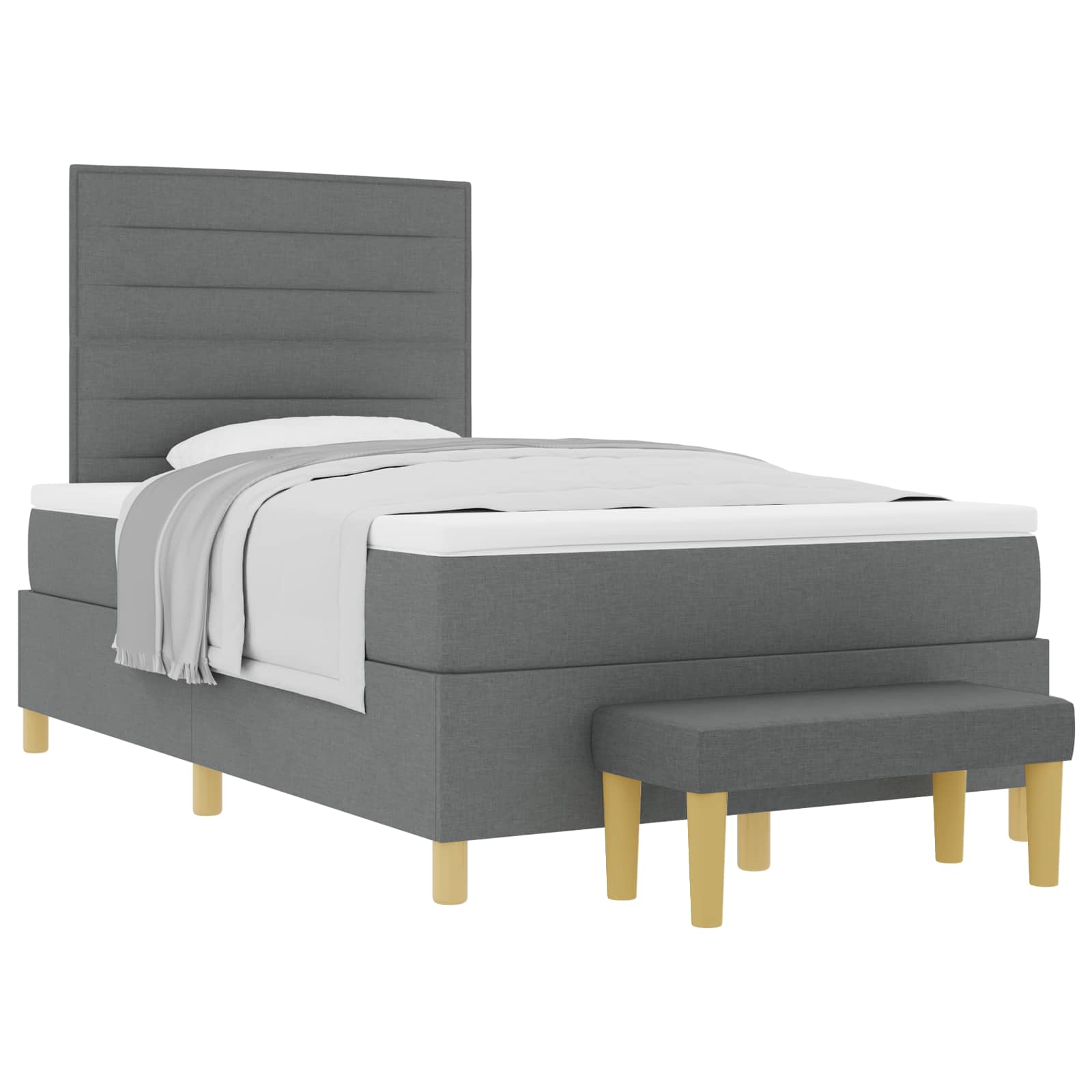 Krevet s opruga kutije Tamno siva 200 x 120 cm tkanina