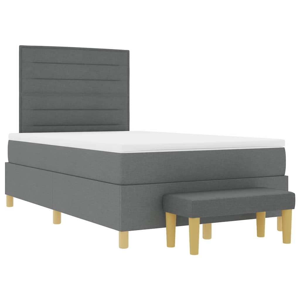 Krevet s opruga kutije Tamno siva 200 x 120 cm tkanina