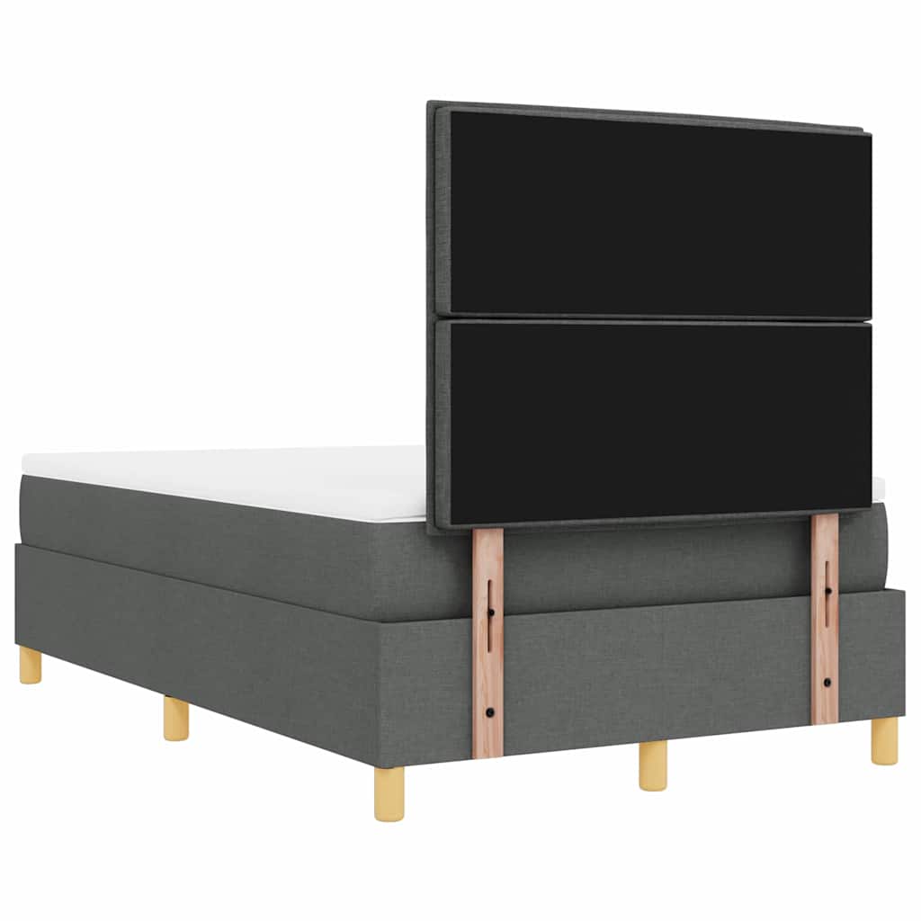 Krevet s opruga kutije Tamno siva 200 x 120 cm tkanina