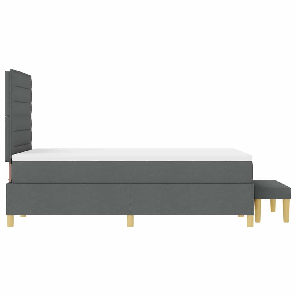 Krevet s opruga kutije Tamno siva 200 x 120 cm tkanina