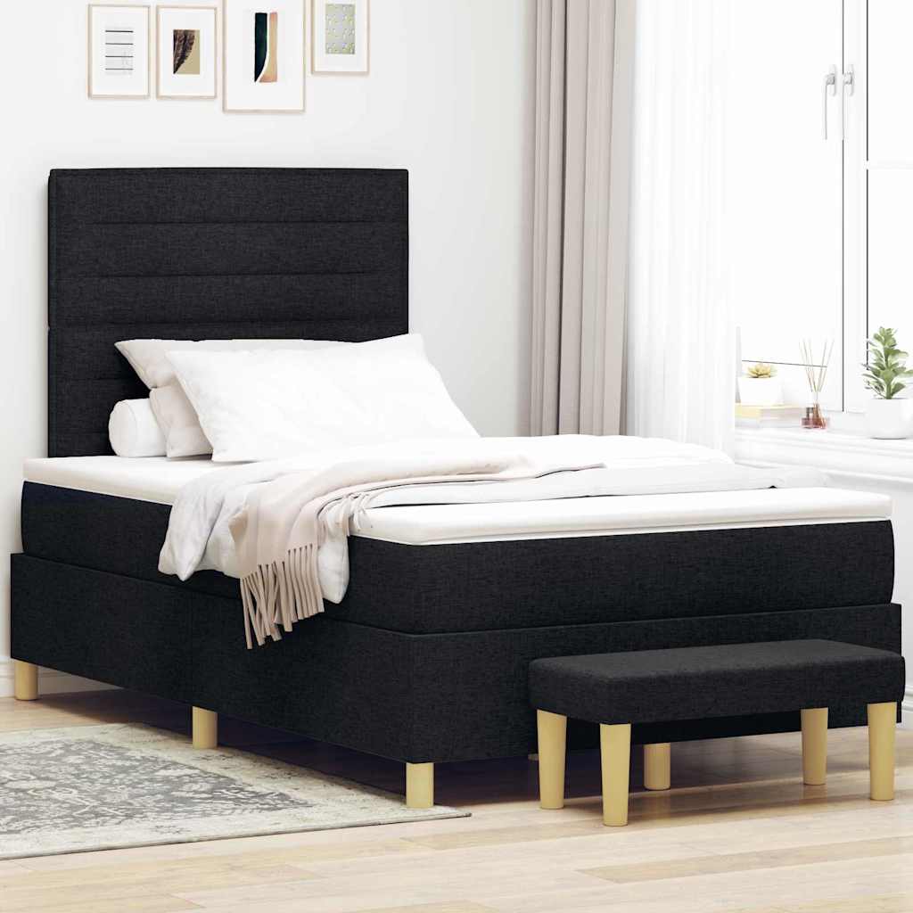 Krevet s opruga kutije s uzglavljem Crna 200 x 120 cm tkanina