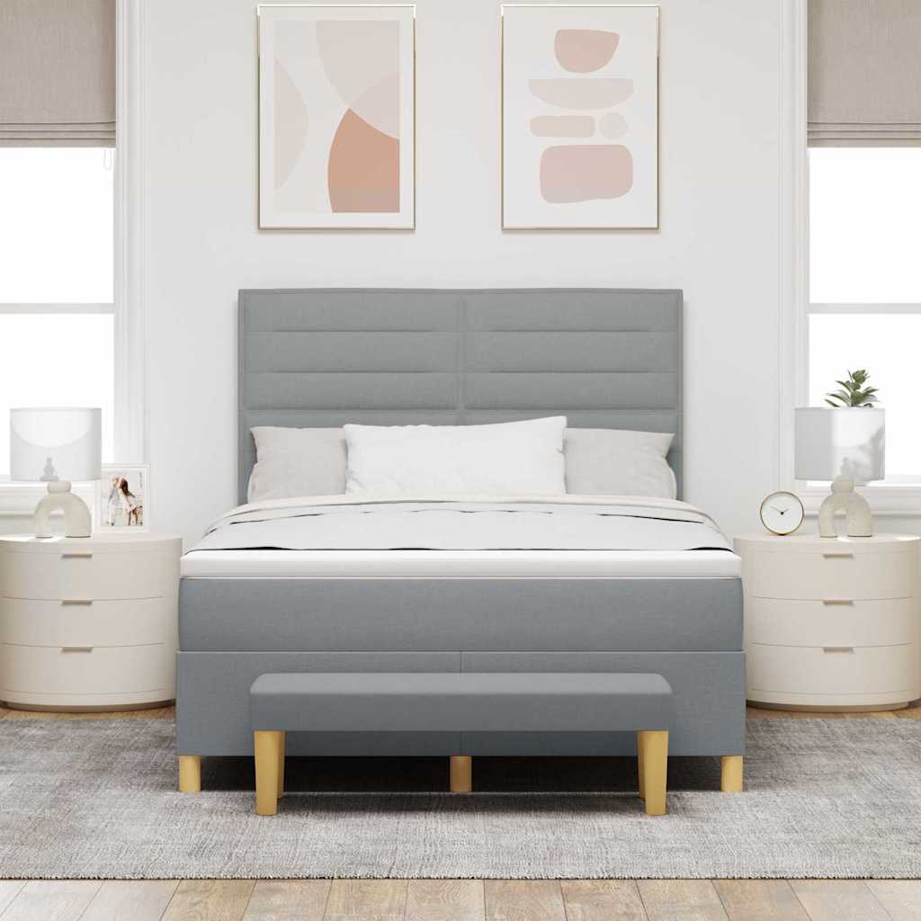 Krevet s opruga kutije Svjetlosiva 200 x 140 cm tkanina