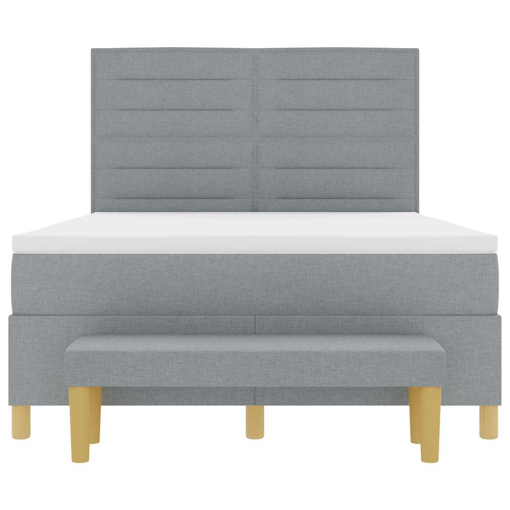 Krevet s opruga kutije Svjetlosiva 200 x 140 cm tkanina