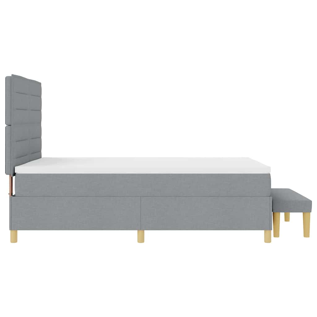 Krevet s opruga kutije Svijetlo siva 200 x 160 cm tkanina